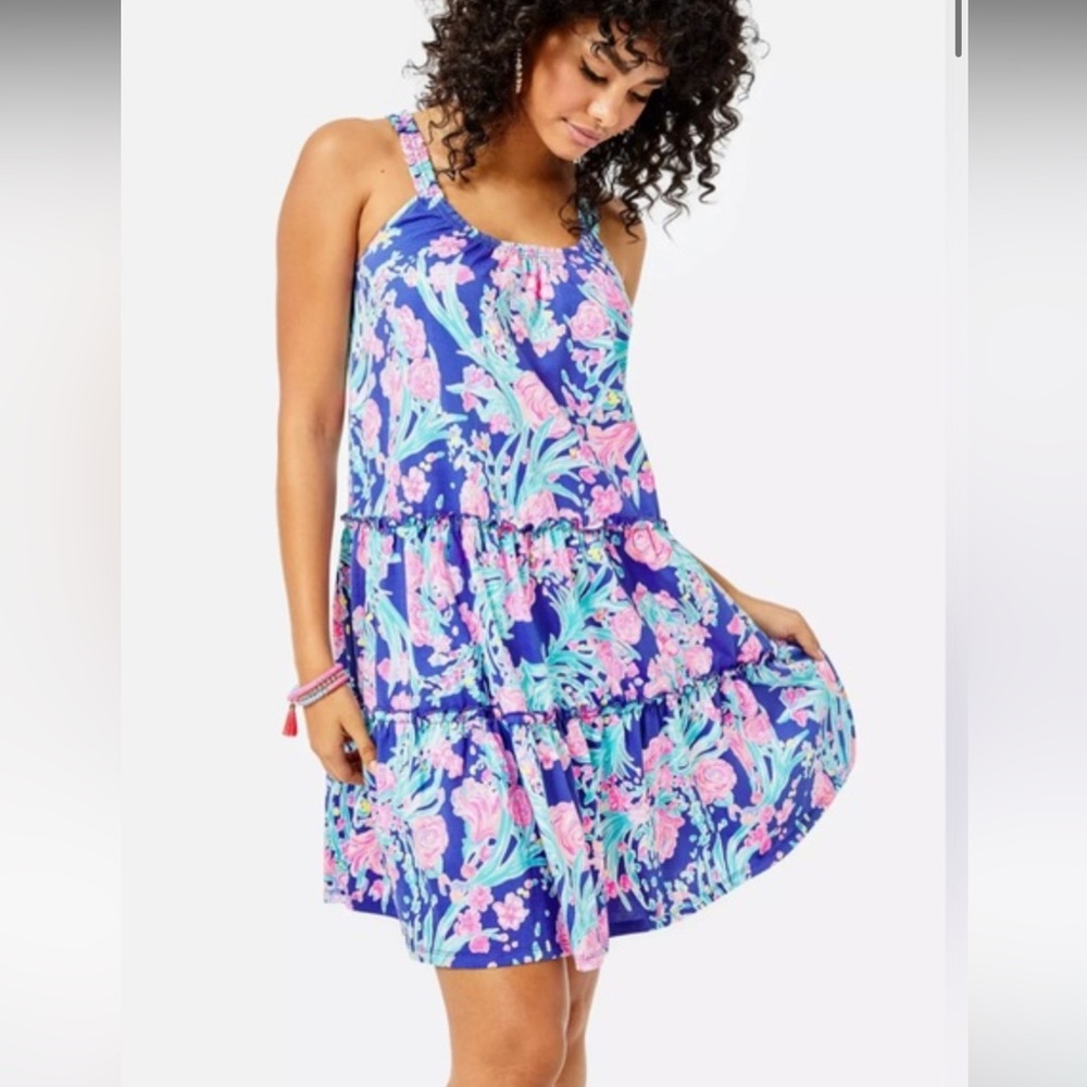 Lilly Pulitzer Blue and Pink Floral Dress